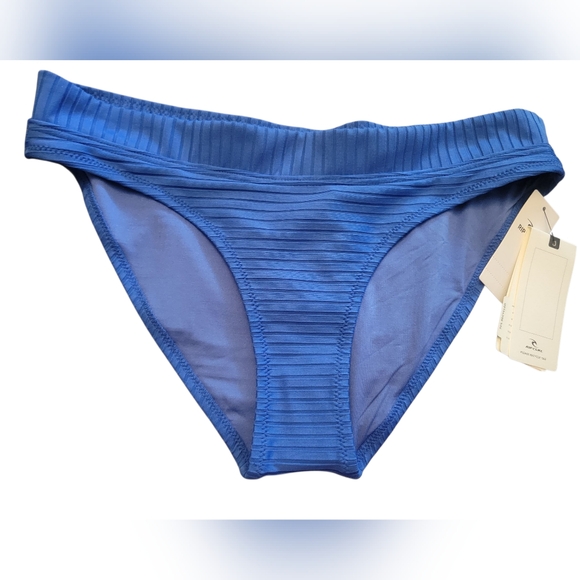NWT Rip Curl Bikini Swimsuit Bottom Full Coverage Ribbed Premium Surf Blue MD - Picture 3 of 8